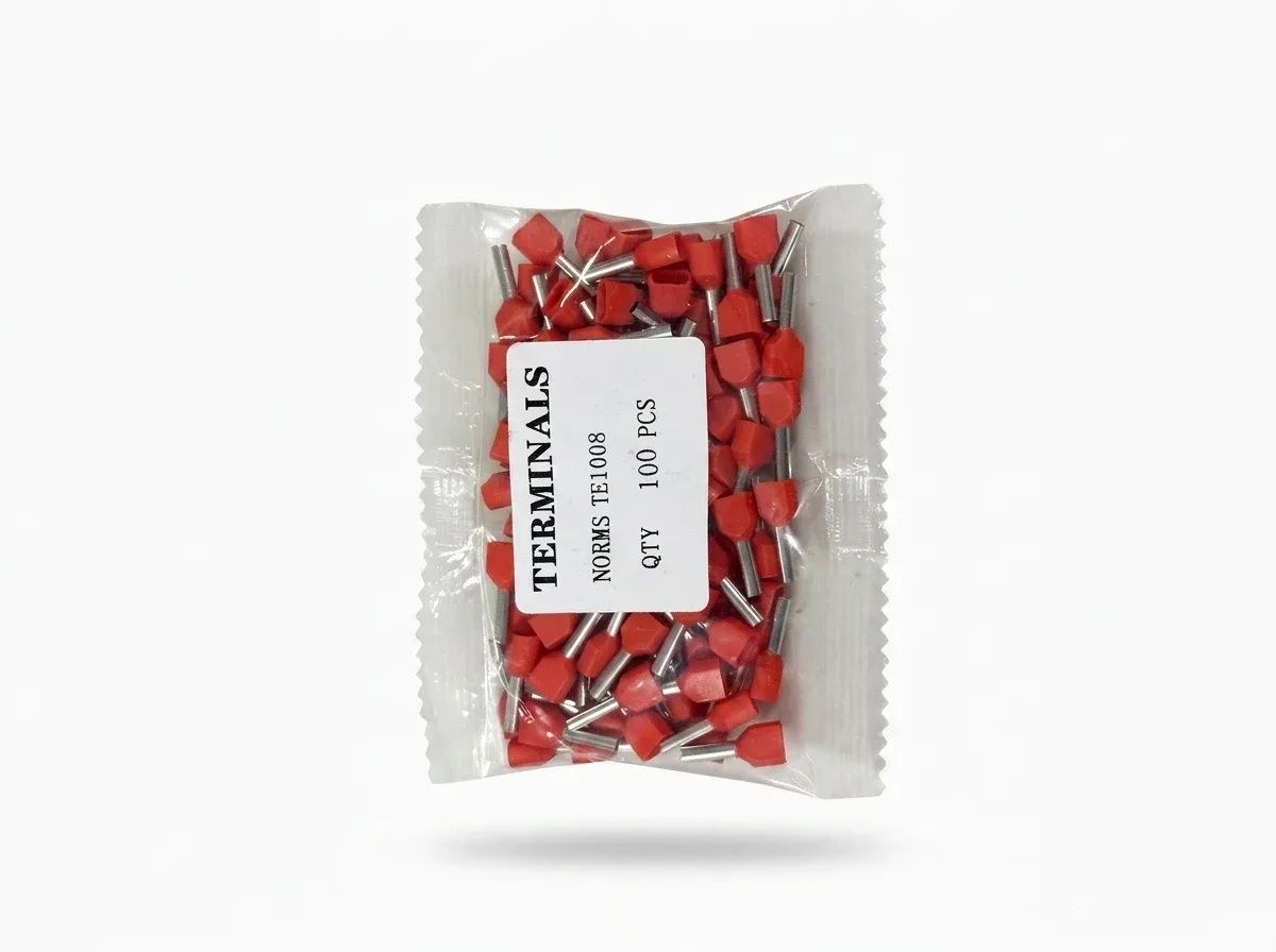 TERMINAL PIN HUECO DOLBLE TE-1008 ROJO