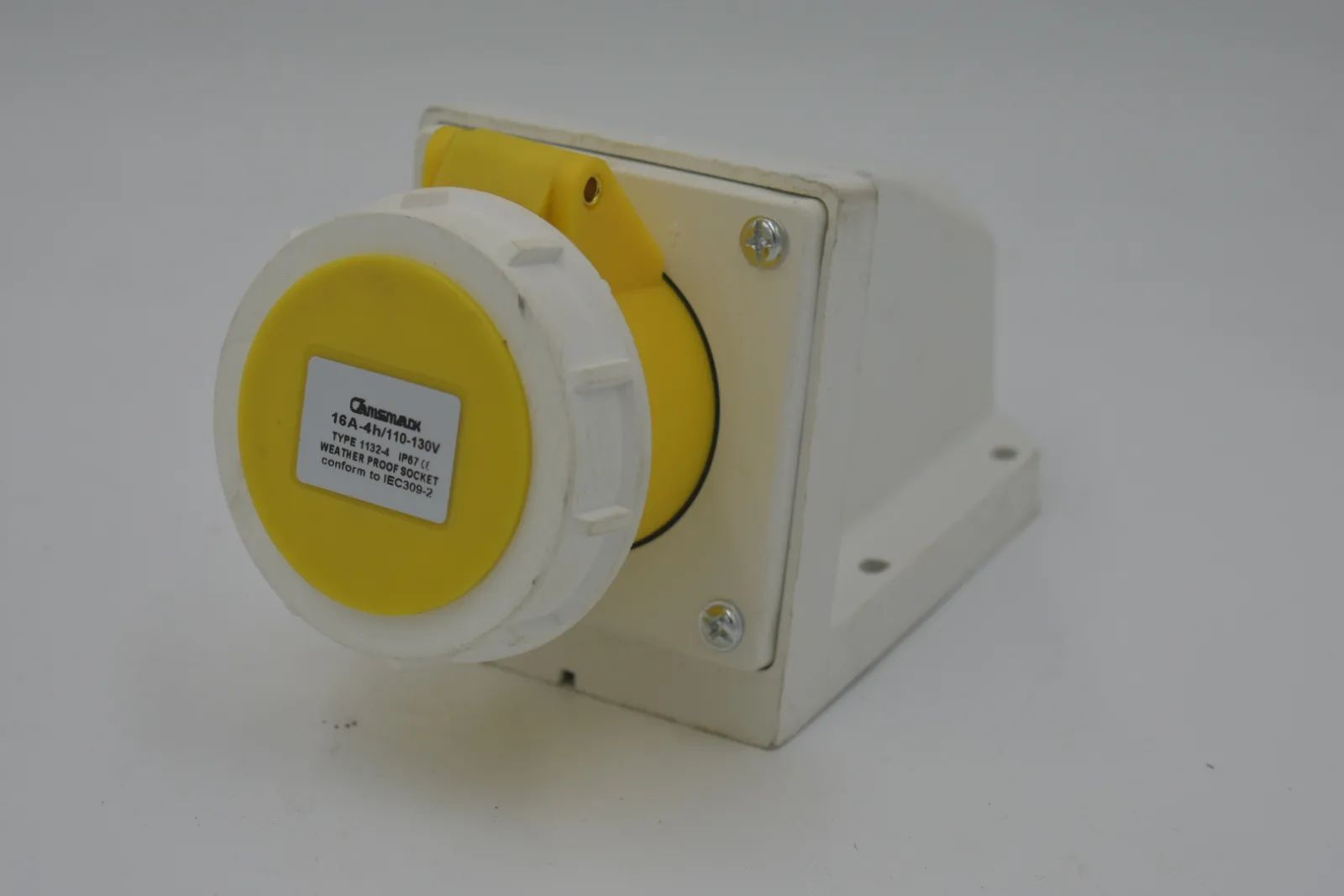TOMA PARED AMARILL 1132-4 16A 2P/3L IP67