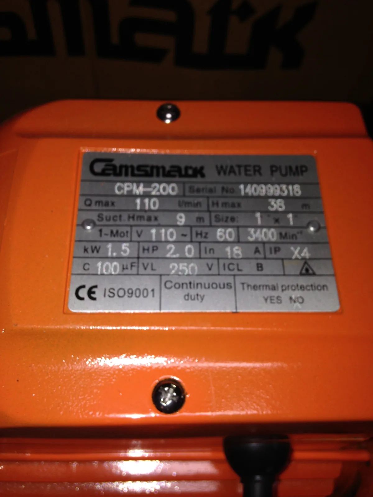 M/BOMBA CPM-200 2HP 110V 110L/38M